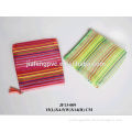Colorful Striped Mesh Pouch